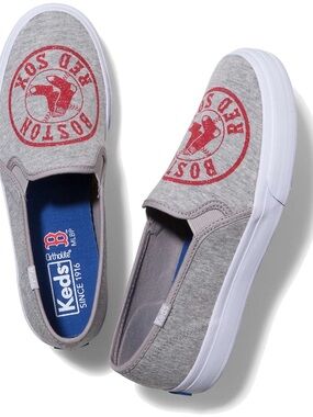 Women's Boston Red Sox Keds Double Decker Slip-On Sneakers sz 6.5(EUR 37)